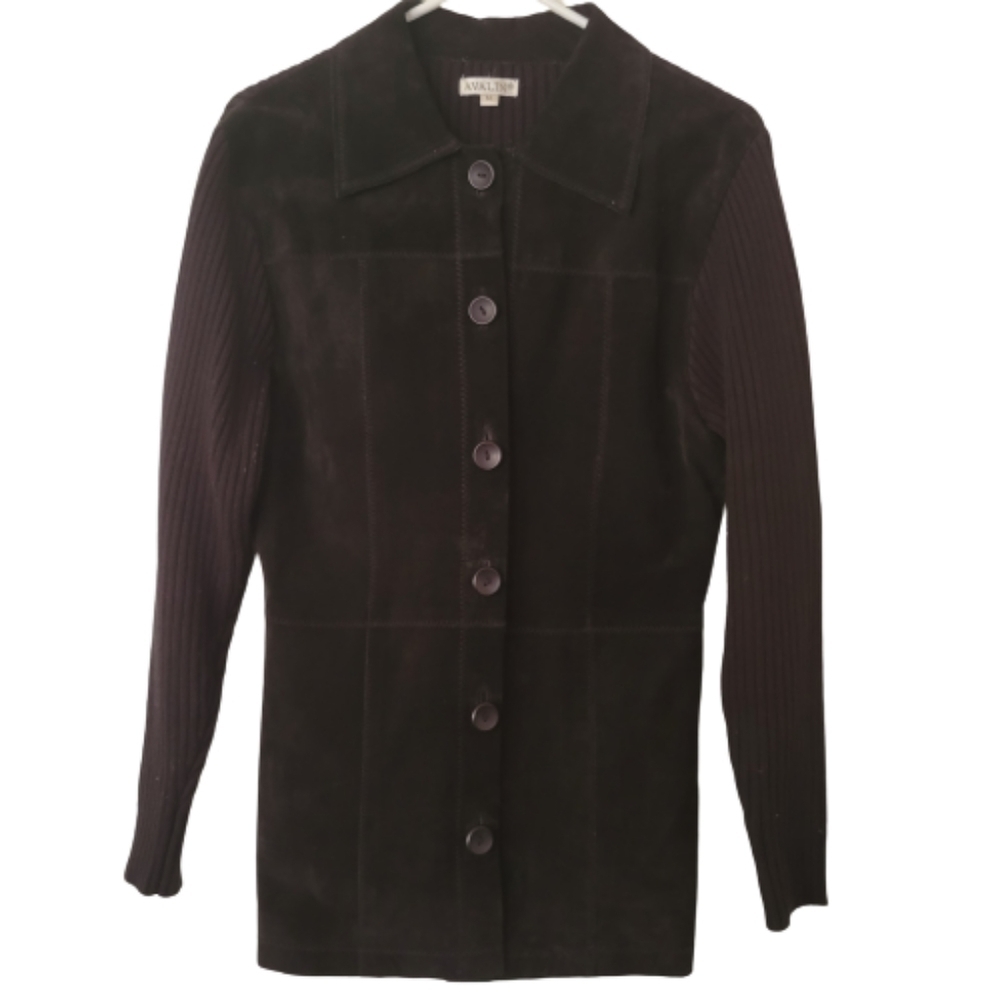 100% leather suede front jacket  veste